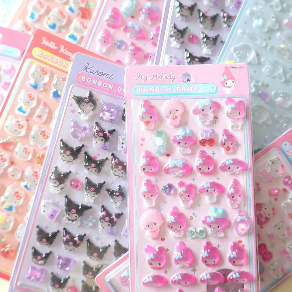 Hình dán bong bóng 3D dễ thương Sanrio Cinnamoroll, My Melody, Hello Kitty, chống nước, dùng dán ốp điện thoại tự làm.