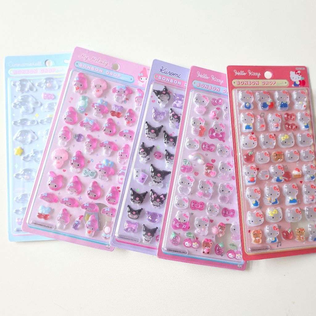 Hình dán bong bóng 3D dễ thương Sanrio Cinnamoroll, My Melody, Hello Kitty, chống nước, dùng dán ốp điện thoại tự làm.
