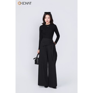 Quần Ống Rộng 𝐂𝐂𝐇𝐀𝐓 Dáng Suông Elave Drape Chất Liệu Tuytsi Cao Cấp 25QDS2017ST