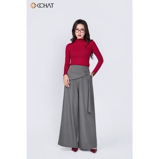 Quần Ống Rộng 𝐂𝐂𝐇𝐀𝐓 Dáng Suông Elave Drape Chất Liệu Tuytsi Cao Cấp 25QDS2017ST
