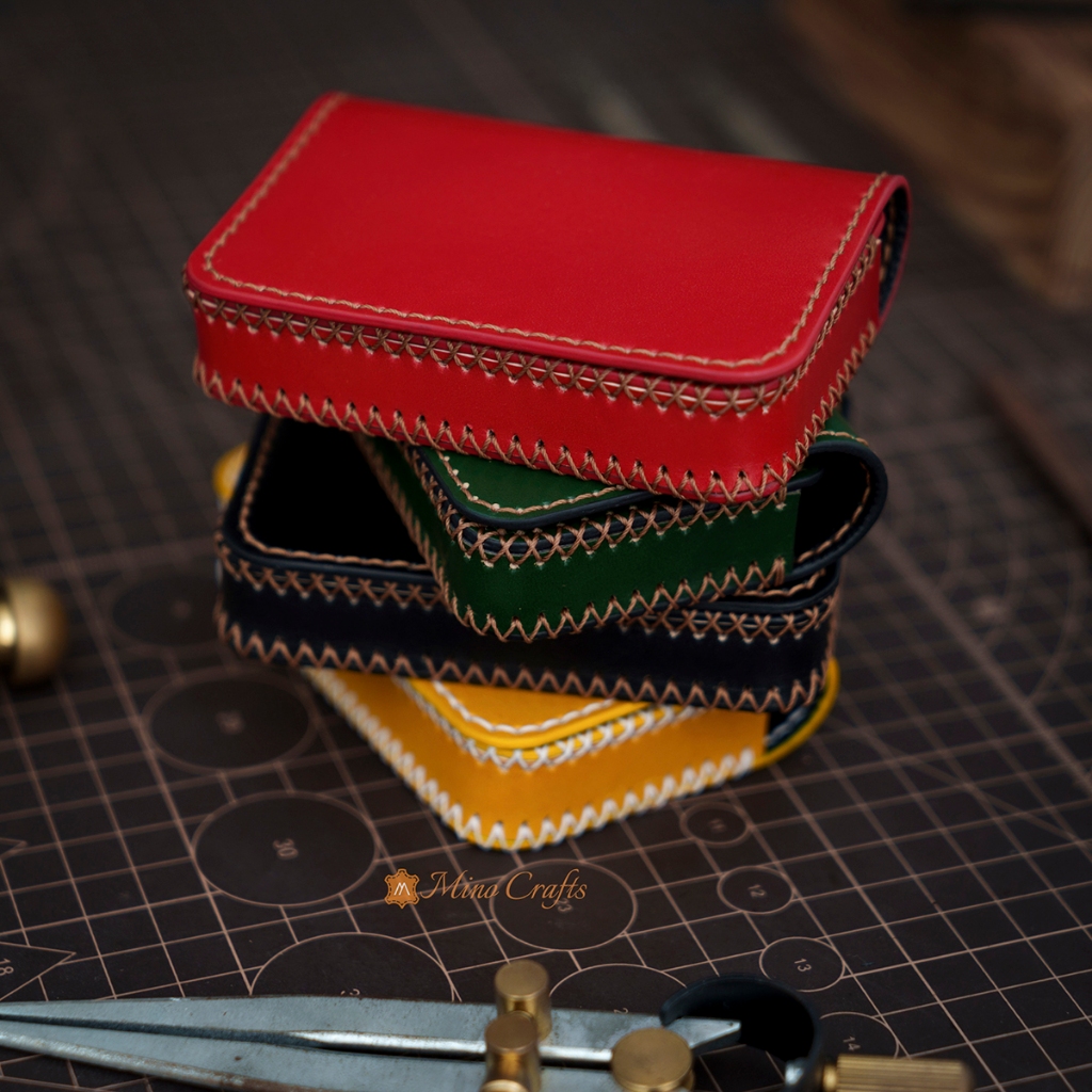 Mino Crafts - Ví đựng thẻ - Da bò nhập khẩu - Đồ da Handmade