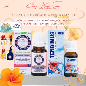 Men vi sinh 10 chủng Bioamicus và Men 10 chủng Tenbimus giảm táo bón tiêu chảy rối loạn tiêu hóa nôn trớ chai 10ml + qua