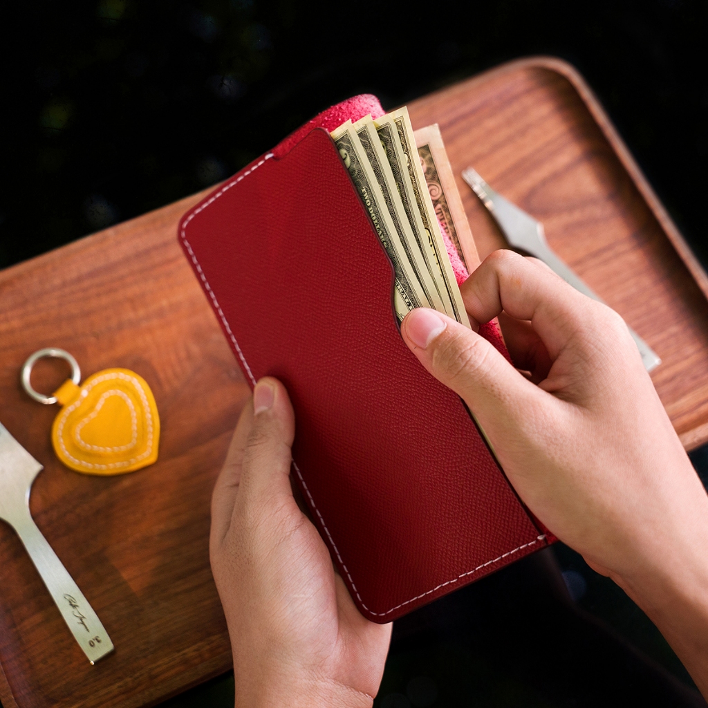 Mino Crafts - Ví cầm tay - Dành cho nữ - Đồ da thủ công - Nhiều màu sắc