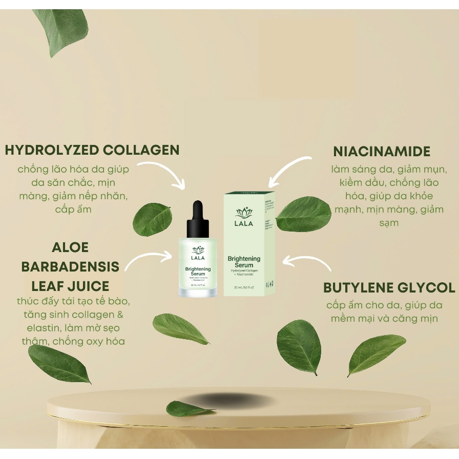 [CHÍNH HÃNG] Serum Sáng Da Đa Tầng Và Toàn Diện Thế Hệ Mới LALA Brightening Serum 30ml