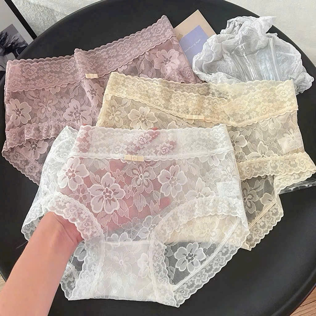 Quần lót ren hoa tàng hình cạp cao mẫu mới 4530