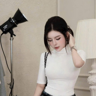 Áo Thun Cổ Lọ Tay Lỡ Basic Fit Dáng Thiết kế Tinh Tế Gọn Gàng