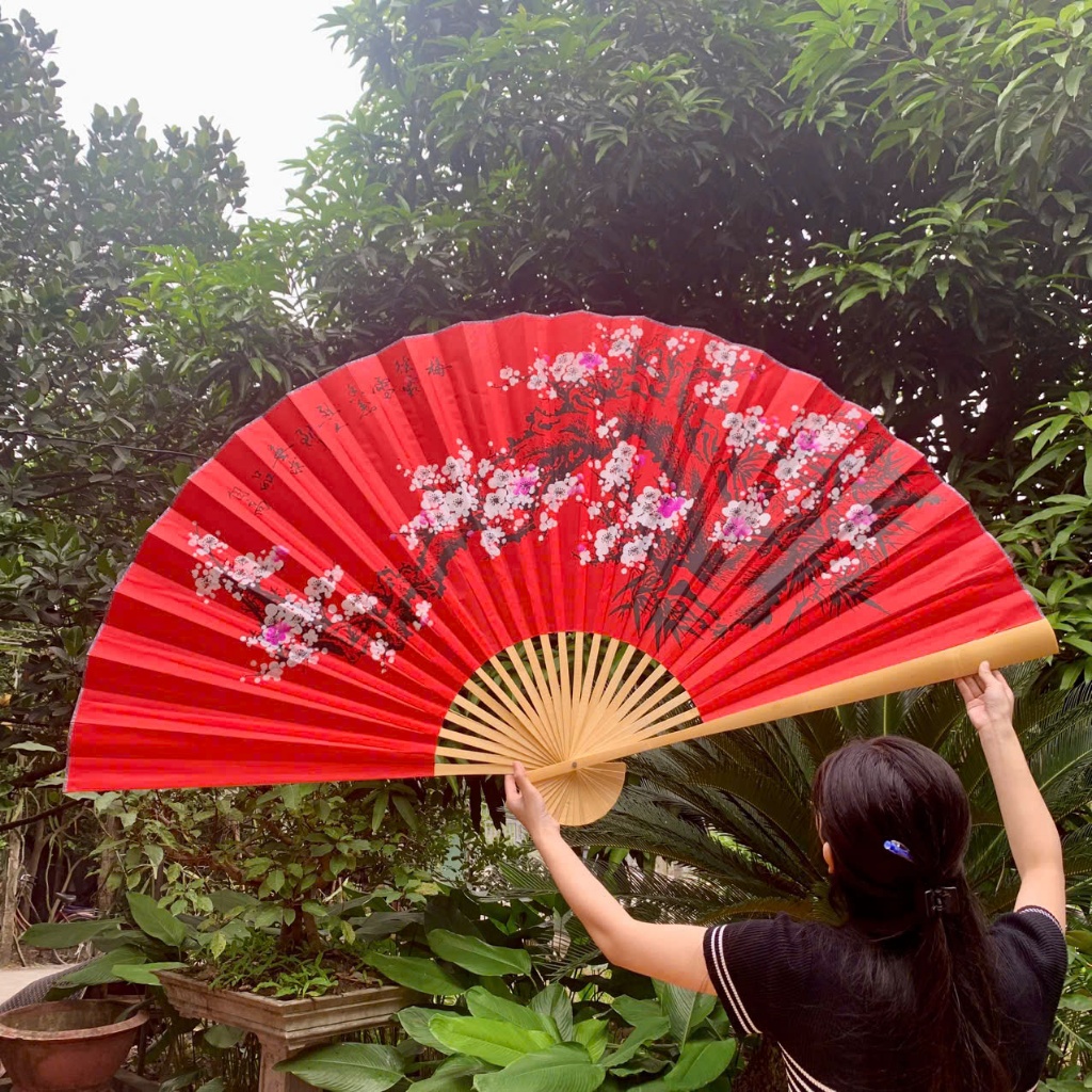 Quạt giấy cỡ lớn khổng lồ Decor Đón Tết - Ngày Xuân 2026