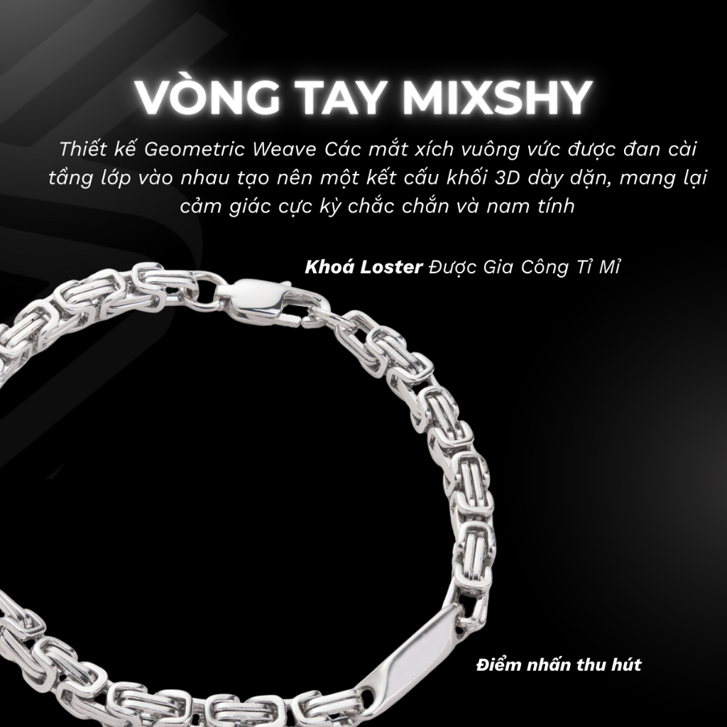 Vòng tay nam/nữ Destorm Mixshy, Vòng tay đôi - Phụ kiện thời trang Unisex Thép không gỉ, Có hộp quà tặng và túi đựng