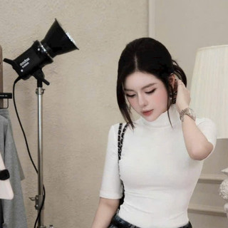 Áo Thun Cổ Lọ Tay Lỡ Basic Fit Dáng Thiết kế Tinh Tế Gọn Gàng