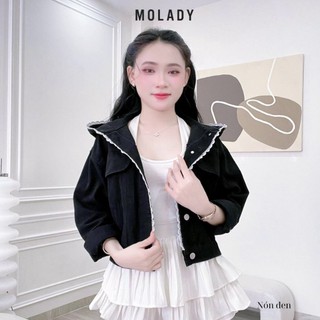 Áo khoác JEAN nữ MOLADY viền ren phong cách mới mẻ nổi bật K543