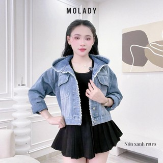 Áo khoác JEAN nữ MOLADY viền ren phong cách mới mẻ nổi bật K543