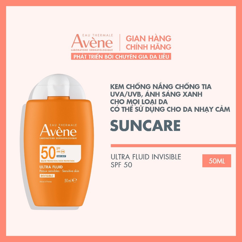 Kem chống nắng chống tia UVA/UVB, ánh sáng xanh cho mọi loại da 50ml Ultra Fluid Invisible SPF 50 50ml