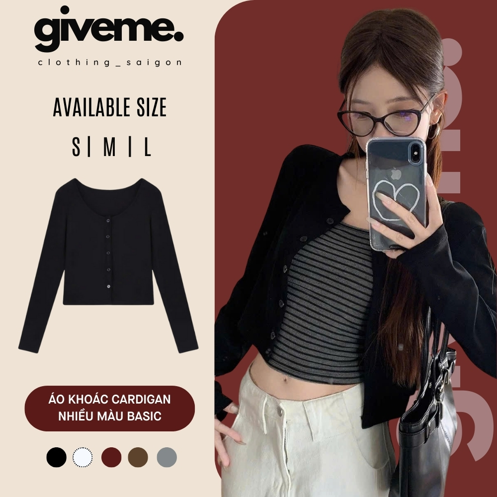 [𝐏𝐑𝐄𝐌𝐈𝐔𝐌 𝐋𝟏 𝐐𝐂] Áo Khoác Cardigan Trơn Nhiều Màu Mùa Thu Đông Kiểu Dáng Bánh Bèo Tiểu Thư Hotgirl Giveme.clothing_saigon