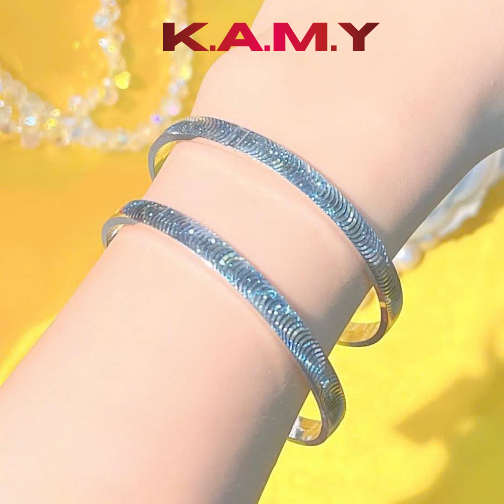 Cặp vòng mắt mèo mạ vàng họa tiết vảy xếp li sáng bóng phù hợp làm quà tặng