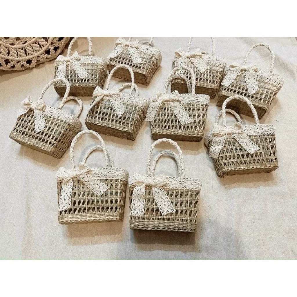Túi cói mini ⚡ SIÊU XINH ⚡ Túi cho bé gái cầm tay đi biển, chụp ảnh Vintage, decor trang trí, kiểu dáng cực đẹp