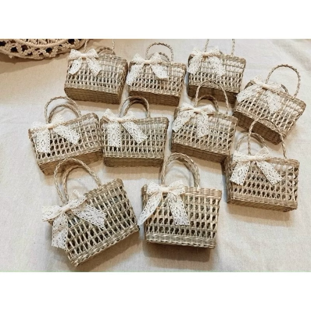 Túi cói mini ⚡ SIÊU XINH ⚡ Túi cho bé gái cầm tay đi biển, chụp ảnh Vintage, decor trang trí, kiểu dáng cực đẹp