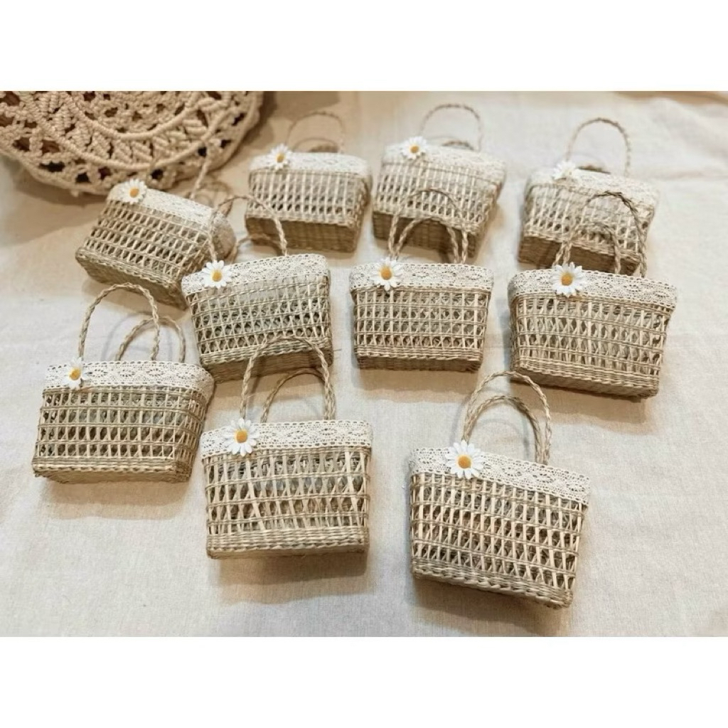 Túi cói mini ⚡ SIÊU XINH ⚡ Túi cho bé gái cầm tay đi biển, chụp ảnh Vintage, decor trang trí, kiểu dáng cực đẹp