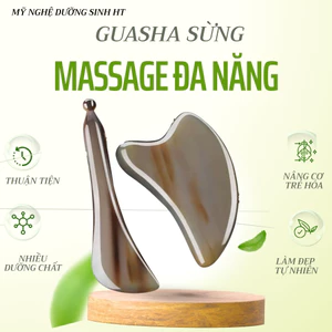 COMBO 2 Dụng Cụ Massage Guasha Bằng Sừng VIP Làm Đẹp Da , Nâng Cơ Trẻ Hóa -MỸ NGHỆ DƯỠNG SINH HT