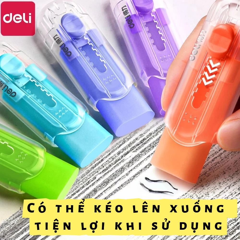 Gôm Tẩy Chì Deli Dạng Kéo – Ít Bụi, Không Dính Tay, Màu Ngẫu Nhiên
