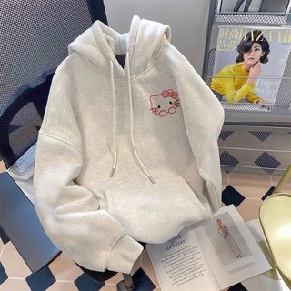 HoodieX - Áo Hoodie Unisex họa tiết Hello Kitty dễ thương, rộng rãi cho mùa đông, In hai mặt, trendy
