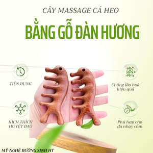 Lược Gỗ Đàn Hương Con Cá Massage Đa Năng - Mỹ Nghệ Dưỡng Sinh HT