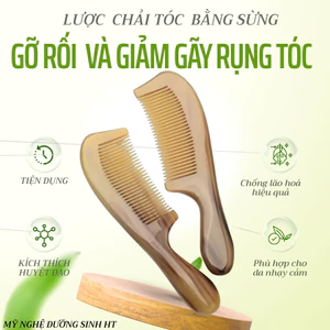 Lược sừng chuôi trơn cao cấp đủ size - Mỹ nghệ dưỡng sinh HT