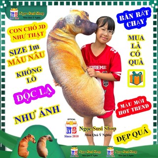 THÚ BÔNG GỐI ÔM HÌNH CON CHÓ 3D NGỐ ĐỘC LẠ NHƯ THẬT - MUA CHỌN SIZE LÀ MÓN QUÀ RẤT Ý NGHĨA ĐỒ CHƠI