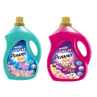 Nước Giặt Xả Power100 Hương Nước Hoa Pháp - Can 3.4KG