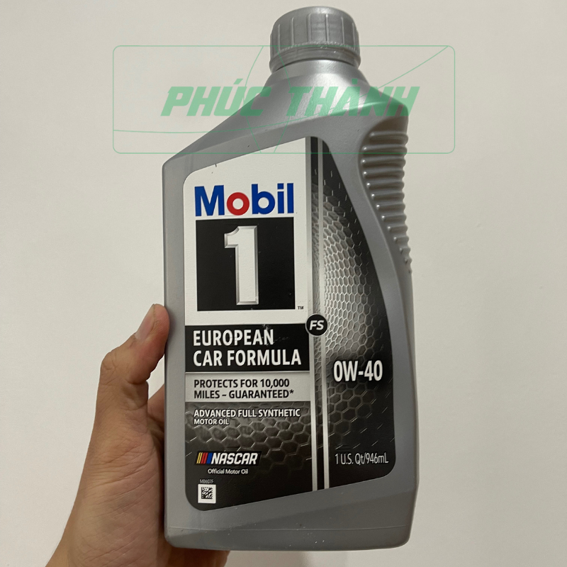Thùng 6 Chai Dầu Nhớt Tổng Hợp Toàn Phần Ô-Tô MOBIL 1 European Car Formula 0W40 946ml Nhập Khẩu USA - Chính Hãng