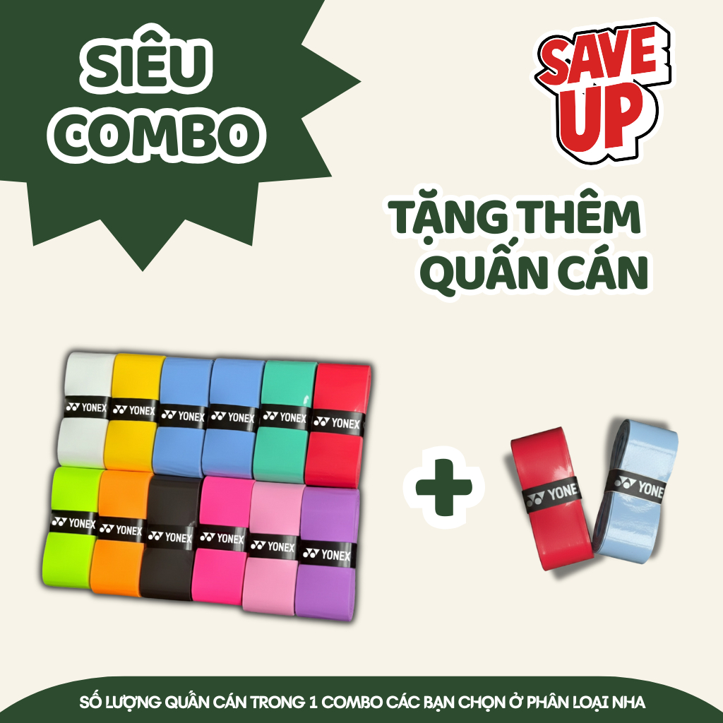 [Tặng quấn cốt] - Combo quấn cán vợt Yonex mix màu