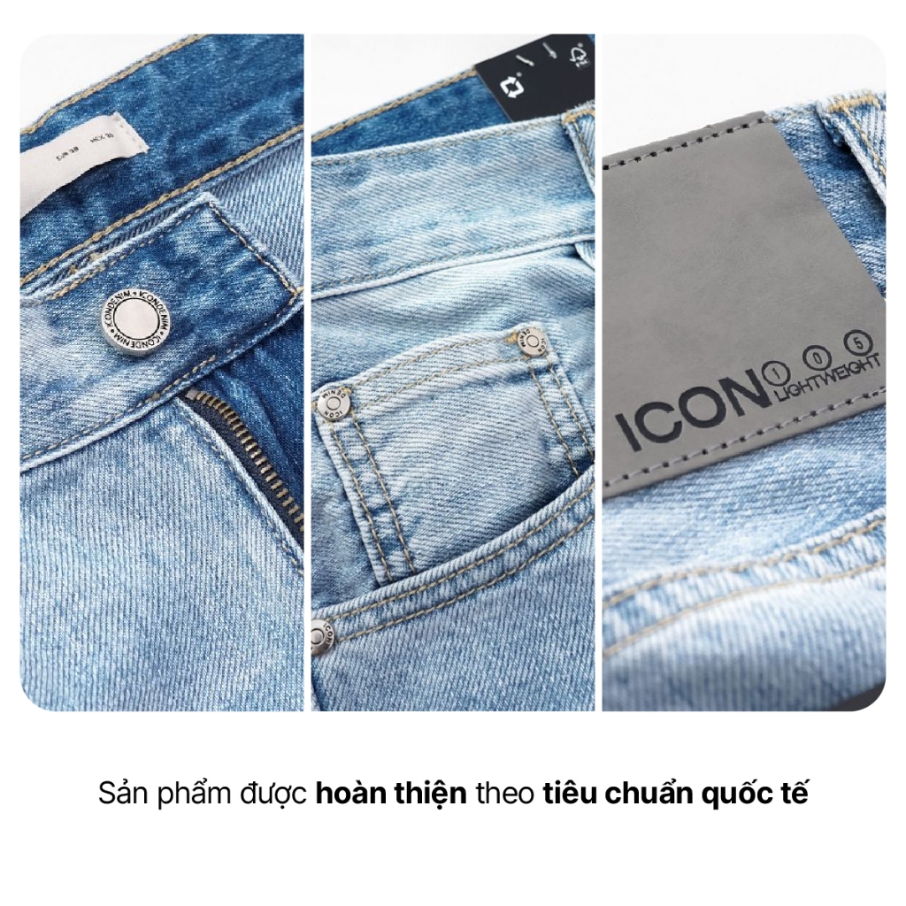 Quần jeans nam ICONDENIM, quần bò ống đứng, dáng suông, công nghệ Lightweight siêu nhẹ, chống nhăn tốt ICON105 | BigBuy360 - bigbuy360.vn