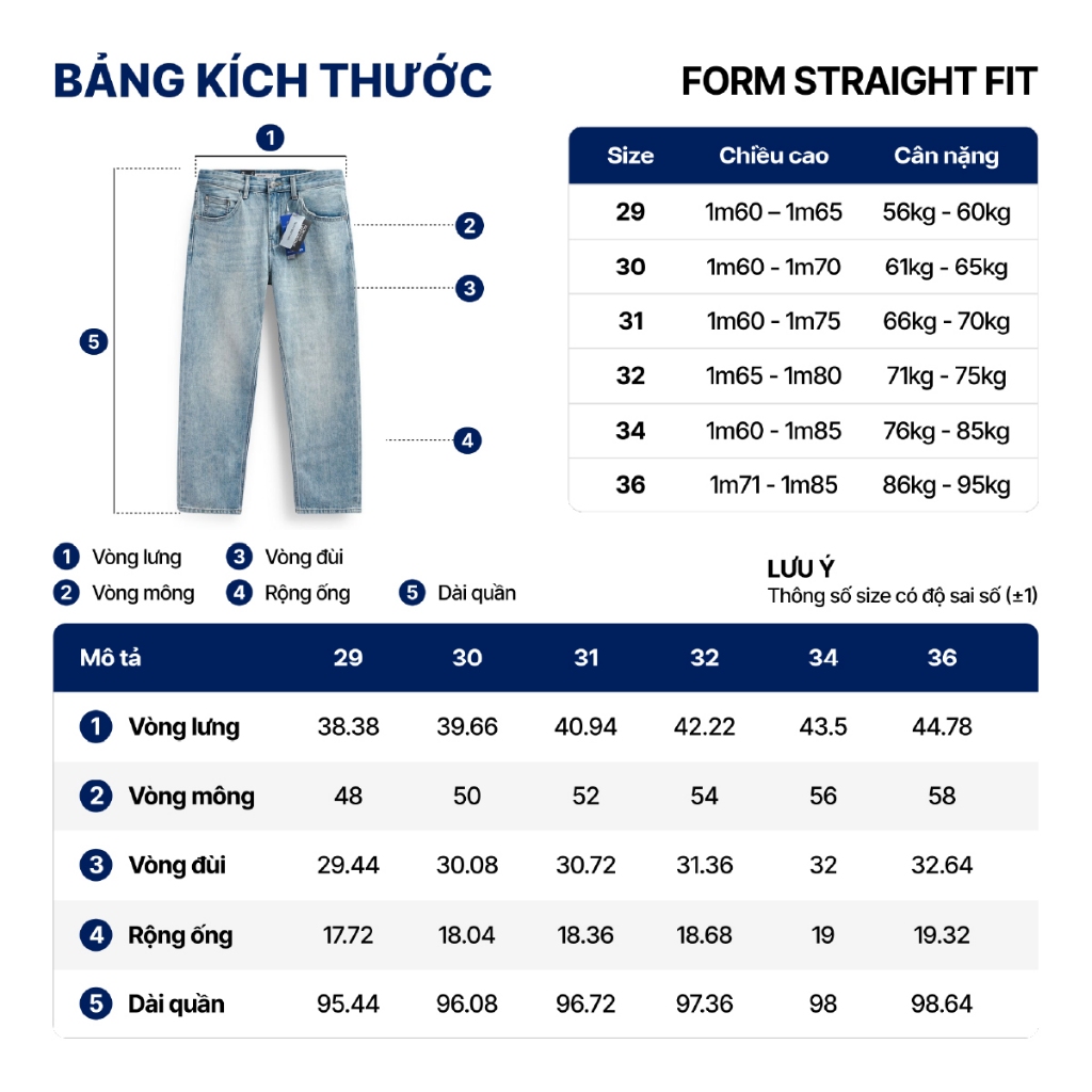 Quần jeans nam ICONDENIM, quần bò ống đứng, dáng suông, công nghệ Lightweight siêu nhẹ, chống nhăn tốt ICON105 | BigBuy360 - bigbuy360.vn