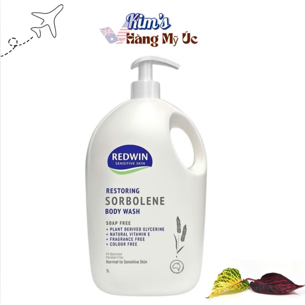 Mẫu mới Sữa tắm dưỡng ẩm (tắm ướt và tắm khô) - Redwin Sensitive Skin Sorbolene Body Wash 1 lít