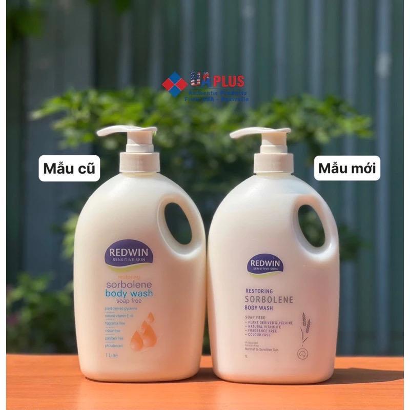 Mẫu mới Sữa tắm dưỡng ẩm (tắm ướt và tắm khô) - Redwin Sensitive Skin Sorbolene Body Wash 1 lít
