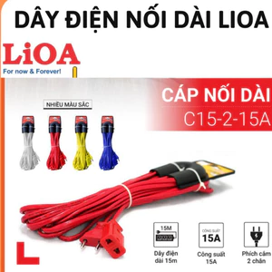 Dây điện nối dài Lioa,cáp nối dài Lioa,dây cáp nối dài,cáp điện nối dài,dây cắm nối dài.dây cắm điện,phích nối dài,dây