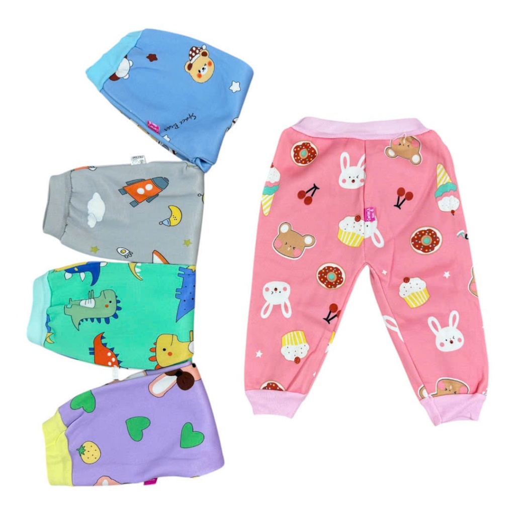 Set 5 Chiếc Quần Dài Nỉ Lông Mùa Đông Cho Bé Trai Bé Gái Từ 5-15kg TTT04 Form Rộng Co Giãn Đàn Hồi