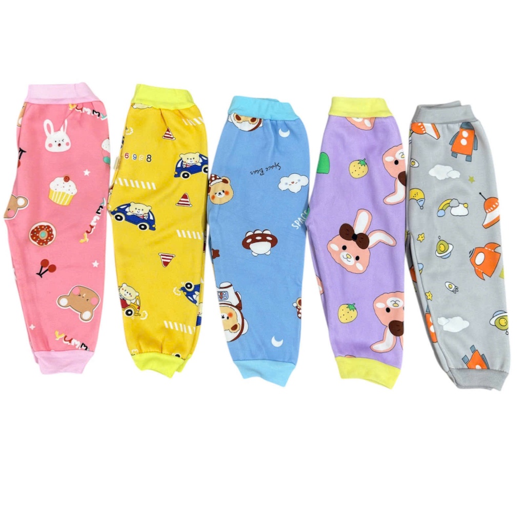 Set 5 Chiếc Quần Dài Nỉ Lông Mùa Đông Cho Bé Trai Bé Gái Từ 5-15kg TTT04 Form Rộng Co Giãn Đàn Hồi
