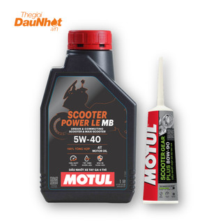Combo Nhớt Motul Scooter Power LE 5w40 800ml và nhớt hộp số Motul Scooter Gear 120ml cho xe tay ga