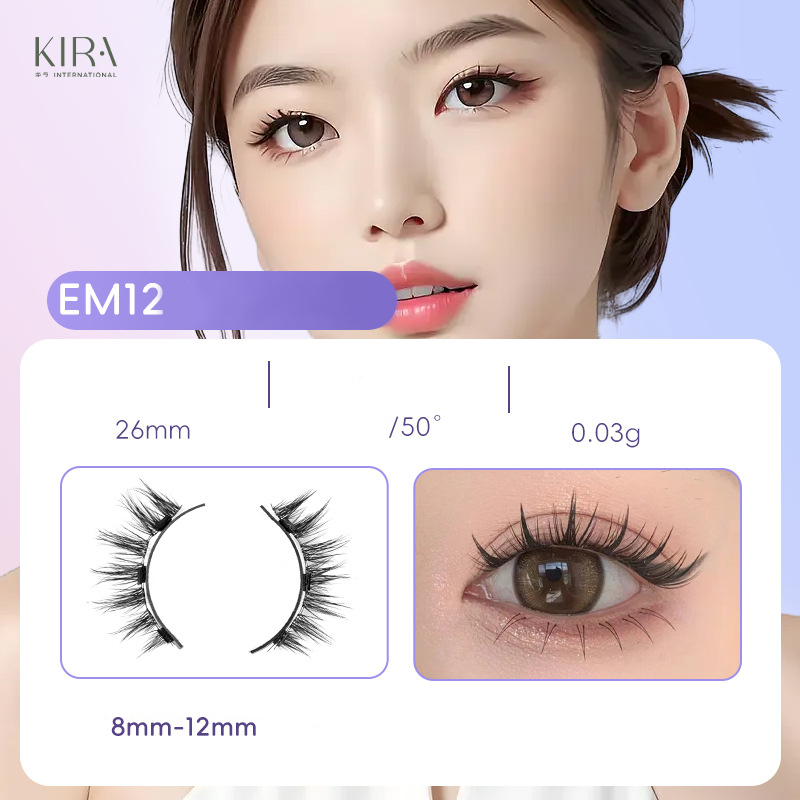 Mi từ tính phong cách Hàn Quốc với chất liệu giả lông chồn mềm mại, mang lại hiệu ứng tự nhiên như mi thật-Không kẹp mi