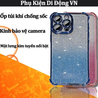 Ốp lưng iPhone lấp lánh, kèm thẻ trang trí, chống sốc túi khí cho iPhone 17 16 15 14 13 12 11 Pro Max