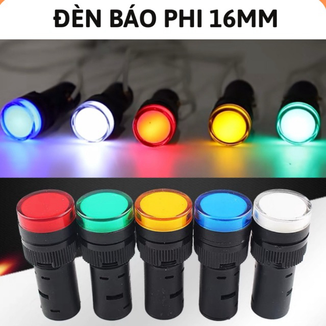 Đèn báo pha phi 16mm,đèn báo tủ điện,đèn báo nguồn,đèn led,led báo nguồn,led nguồn,led pha,đèn tín hiệu,đèn cảnh báo