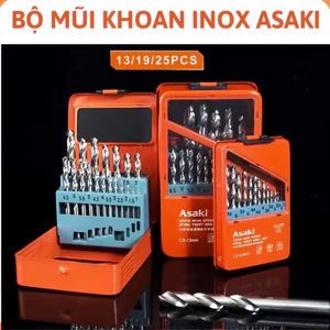 Bộ mũi khoan inox Asaki AK-3570,mũi khoan xoắn thép titan,mũi khoan thép,mũi khoan xây dựng,mũi khoan đa năng,mũi khoan