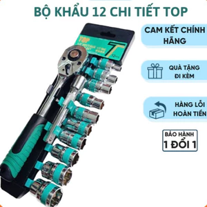 Bộ tuýp khẩu 12 chi tiết TOP 1/2 mở bu lông ốc vít,bộ khẩu 12 chi tiết,bộ tuýp 12 chi tiết tay tự động,bộ khẩu vặn ốc,bộ