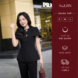 Áo Peplum Thiết Kế Choàng Cape Xiết Eo Tôn Dáng SOLIIN Phong Cách Công Sở Trẻ Trung SOLEIL TOP