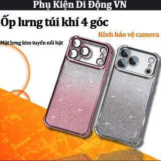 Ốp lưng iPhone chống sốc túi khí | Lấp lánh | Bảo vệ camera tích hợp cho iPhone 11 12 13 14 15 16 17 Pro Max 17 air