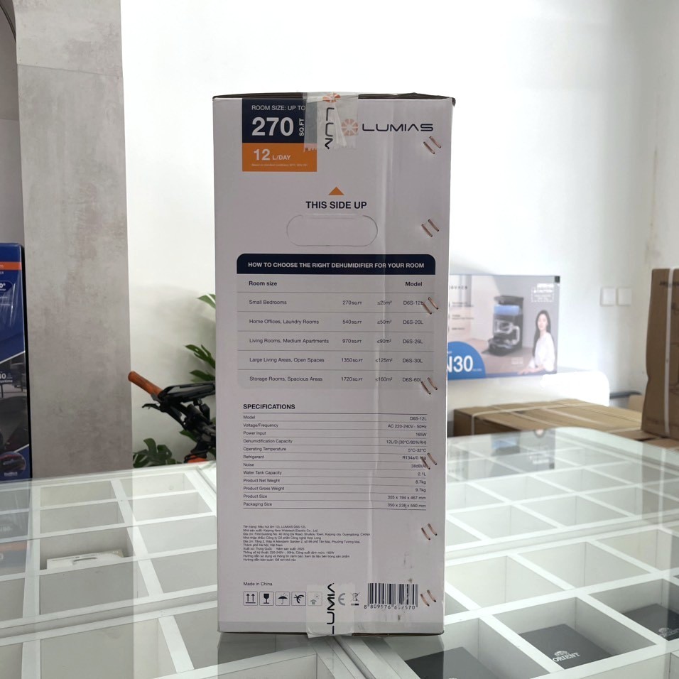 Máy hút ẩm 12L Lumias D6S-12L - 25m² - Hàng Chính Hãng