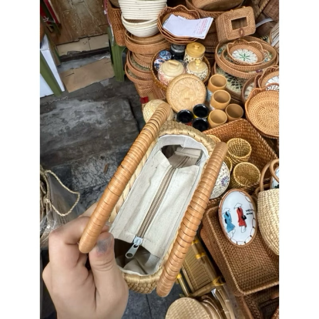 [Kho sỉ túi cói ] Túi lục bình bầu chum size 20cm hàng loại 1