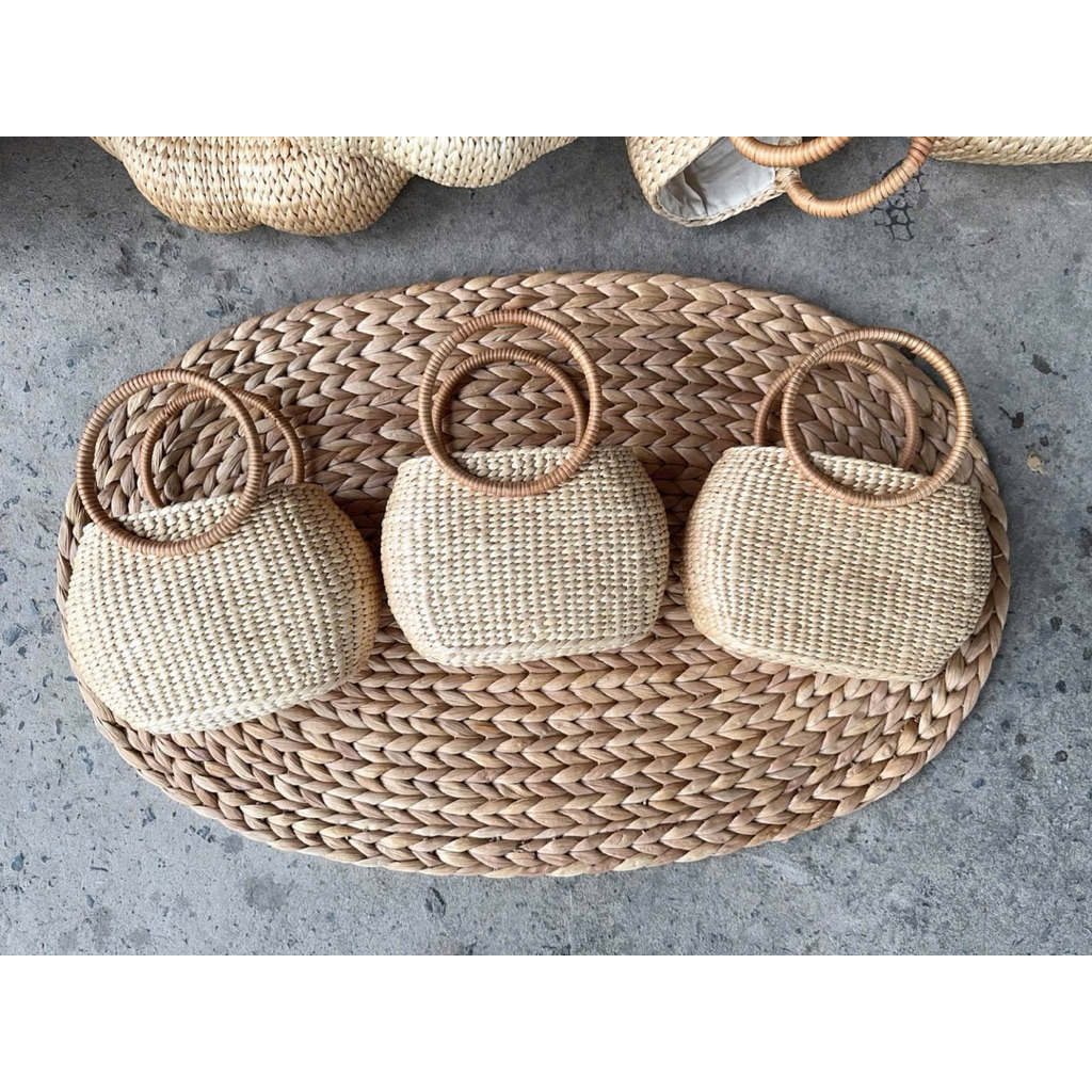 [Kho sỉ túi cói ] Túi lục bình bầu chum size 20cm hàng loại 1