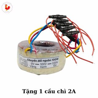Bộ đổi nguồn điện gắn trong 220v sang 100v công suất thực 100w có cầu chì bảo vệ