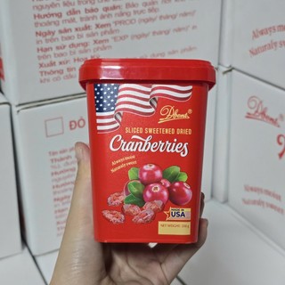 Cranberry Mỹ hộp giấy 100gr Nam Việt Quất sấy khô mỹ hộp giấy sang trọng mẫu tết 2026